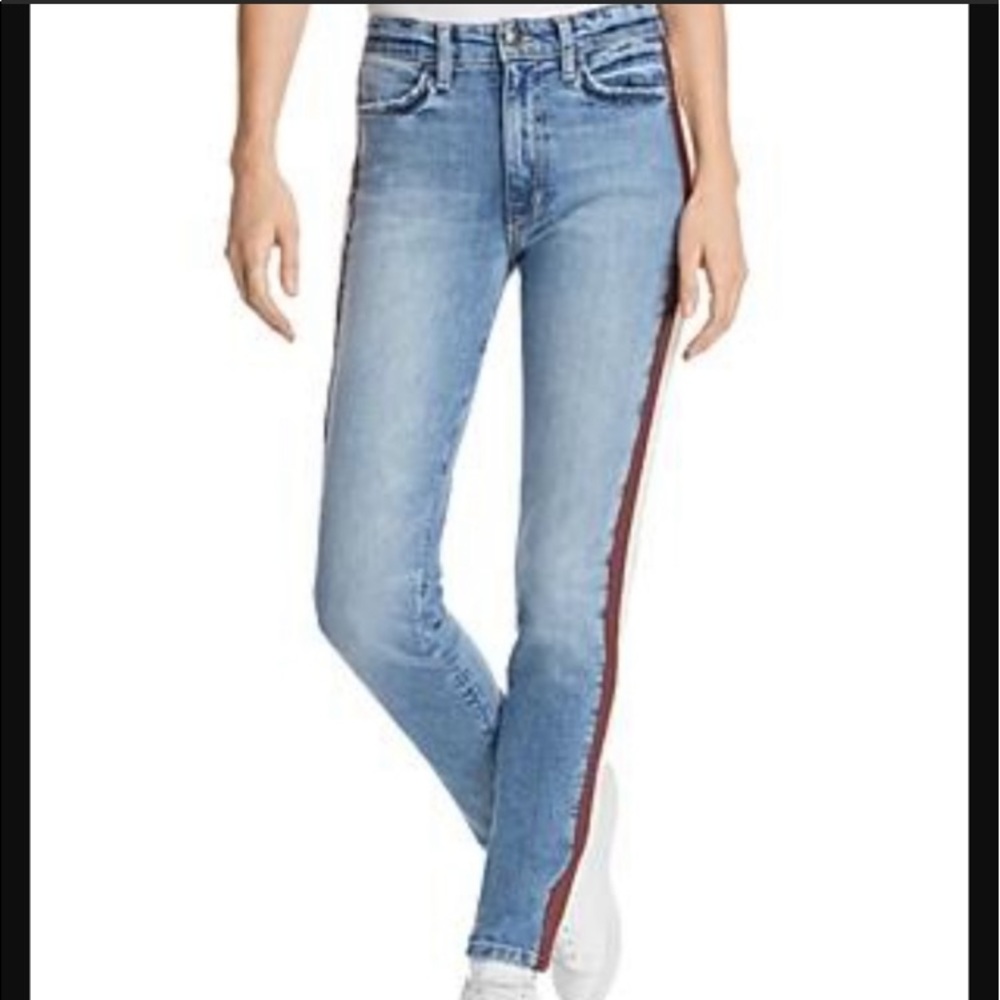 - Joe's Jeans The Charlie Leather Color Striped   High Rise Skinny Ankle Jeans